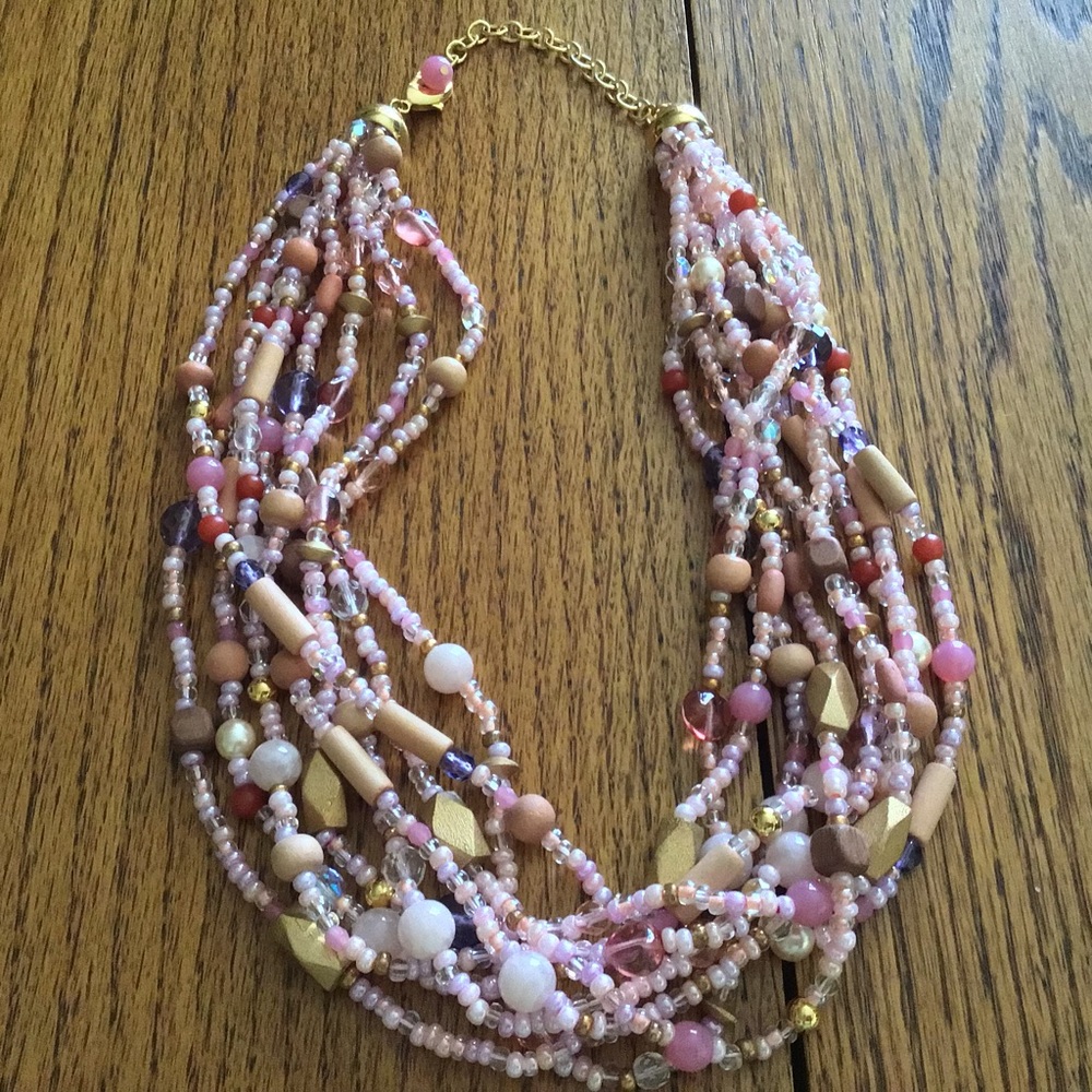 NECKLACE by JOAN RIVERS . 18 In. NINE STRANDS PINK